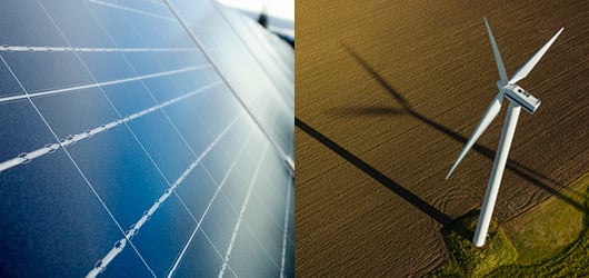 Solceller och vindkraftverk